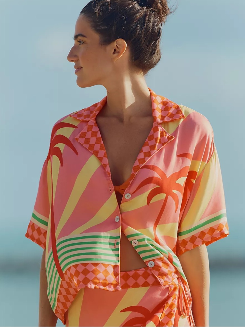 Anthropologie Maaji Jungle Sway Octavia Buttondown Top Size M